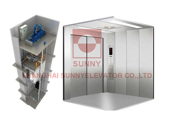 ลิฟต์ขนส่งสินค้าผู้โดยสารคลังสินค้าโรงงานพร้อมระบบควบคุม Vvvf