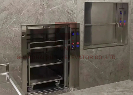 0.4m/S ห้องครัวอาหาร Dumbwaiter Lift ด้วยเทคโนโลยี VVVF Frequency Modulation