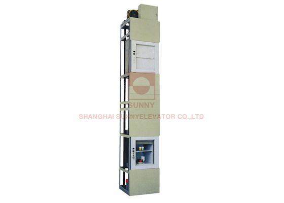 0.4m/S ห้องครัวอาหาร Dumbwaiter Lift ด้วยเทคโนโลยี VVVF Frequency Modulation