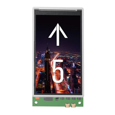 จอมัลติมีเดียลิฟท์ 5 นิ้ว ความละเอียด 480px × 854px และไฟฟ้า 18V DC ~ 36V DC
