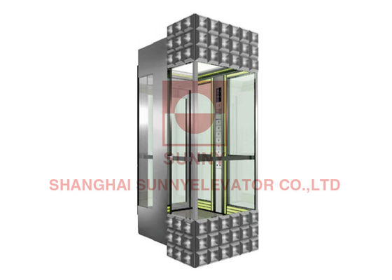 1600kg โหลด 13 คนลิฟต์แบบพาโนรามาพร้อมผมยาวสแตนเลส Stainless