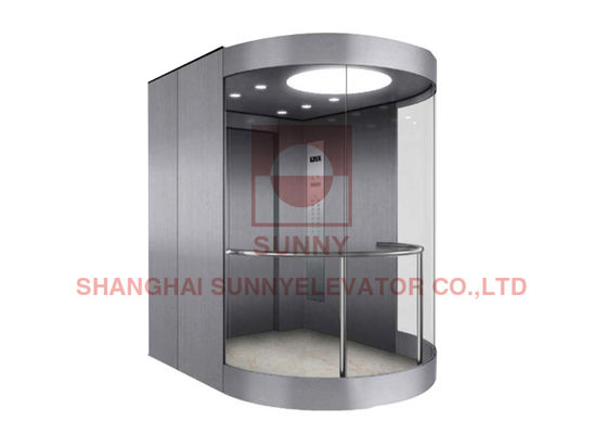 1600kg โหลด 13 คนลิฟต์แบบพาโนรามาพร้อมผมยาวสแตนเลส Stainless