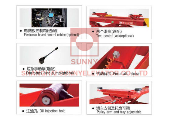ในกราวด์ Mid Rise Auto Pulley Scissor Lift สำหรับการบำรุงรักษารถยนต์
