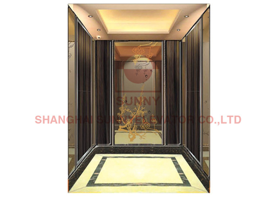 VVVF 630kg 8 Persons ตกแต่งห้องโดยสาร MRL Passenger Elevator Lift