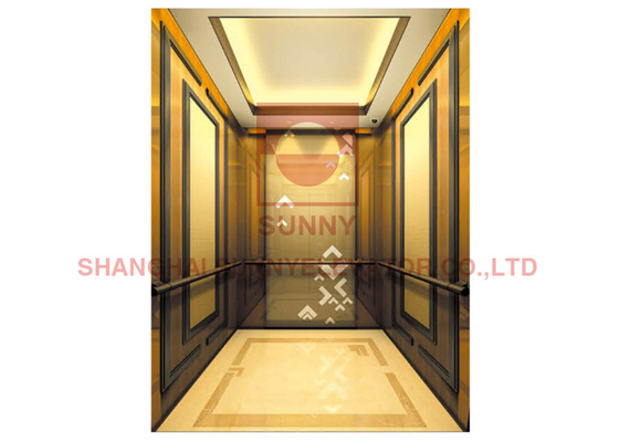 VVVF 630kg 8 Persons ตกแต่งห้องโดยสาร MRL Passenger Elevator Lift