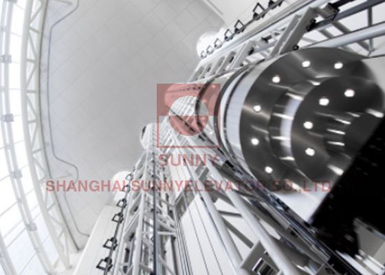 2000kg Machine Room Less Sightseeing Elevator 2.0m / S Stainless Steel