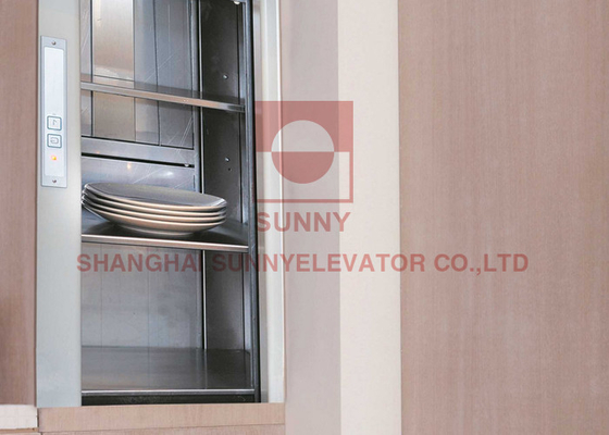 250 กิโลกรัมภาระ 0.4m / S ความเร็วลิฟท์ครัวลิฟท์ Dumbwaiter