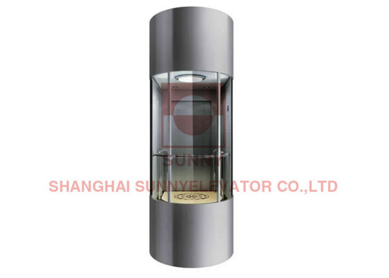 Vvvf Control PVC Flooring ลิฟต์แบบพาโนรามาพร้อมห้องเครื่อง