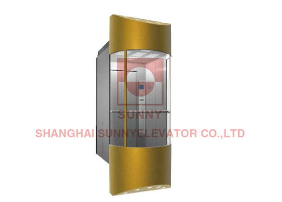 0.4m / S Vvvf Stable Safe Observation ลิฟต์แก้วแบบพาโนรามาสำหรับ 13 ท่าน